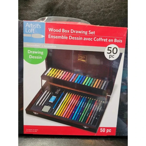 Artist's Loft Other - Artist’s Loft Wood Box Case-  Drawing Set 50 Pieces - Brand New